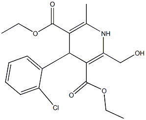 4-(2-Chlorophenyl)-2-hydroxymethyl-6-methyl-1,4-dihydropyridine-3,5-dicarboxylic acid diethyl ester Struktur