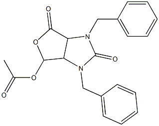 4-Acetyloxy-1,3-dibenzyl-3a,4-dihydro-1H-furo[3,4-d]imidazole-2,6(3H,6aH)-dione Struktur