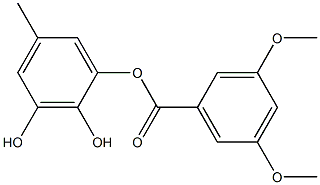 3,5-Dimethoxybenzoic acid 2,3-dihydroxy-5-methylphenyl ester Struktur