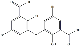 3,3'-Methylenebis(5-bromo-2-hydroxybenzoic acid) Struktur