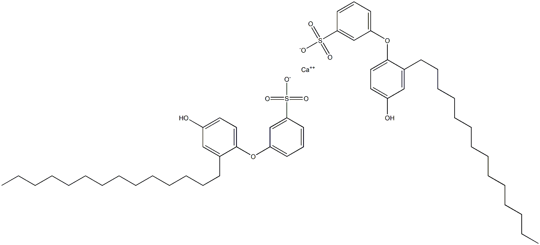 Bis(4'-hydroxy-2'-tetradecyl[oxybisbenzene]-3-sulfonic acid)calcium salt Struktur