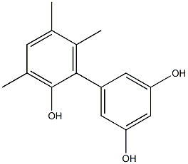 3',5',6'-Trimethyl-1,1'-biphenyl-2',3,5-triol Struktur