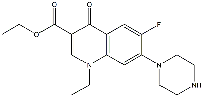 1-Ethyl-6-fluoro-1,4-dihydro-4-oxo-7-(1-piperazinyl)quinoline-3-carboxylic acid ethyl ester Struktur