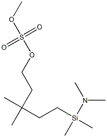 Dimethyl(dimethylamino)(5-(methoxysulfonyloxy)-3,3-dimethylpentyl)silane Struktur