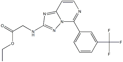 2-Ethoxycarbonylmethylamino-5-[3-trifluoromethylphenyl][1,2,4]triazolo[1,5-c]pyrimidine Struktur