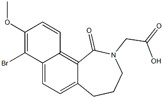 2,3,4,5-Tetrahydro-8-bromo-9-methoxy-1-oxo-1H-naphth[1,2-c]azepine-2-acetic acid Struktur