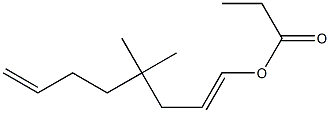 Propionic acid 4,4-dimethyl-1,7-octadienyl ester Struktur