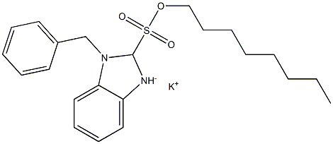 1-Benzyl-2,3-dihydro-2-octyl-1H-benzimidazole-2-sulfonic acid potassium salt Struktur