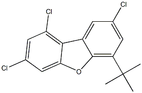 1,3,8-Trichloro-6-tert-butyldibenzofuran Struktur