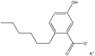 2-Hexyl-5-hydroxybenzoic acid potassium salt Struktur