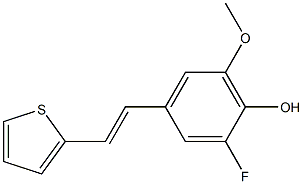 4-[(E)-2-(2-Thienyl)ethenyl]-2-fluoro-6-methoxyphenol Struktur