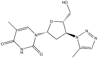 3'-(5-Methyl-1H-1,2,3-triazol-1-yl)-3'-deoxythymidine Struktur