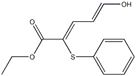 5-Hydroxy-2-phenylthio-2,4-pentadienoic acid ethyl ester Struktur