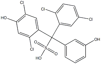 (2,5-Dichlorophenyl)(2,5-dichloro-4-hydroxyphenyl)(3-hydroxyphenyl)methanesulfonic acid Struktur