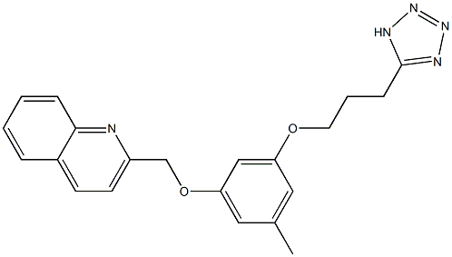 2-[3-[3-(1H-Tetrazol-5-yl)propoxy]-5-methylphenoxymethyl]quinoline Struktur