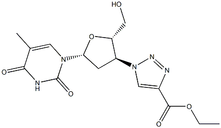 3'-(4-(Ethoxycarbonyl)-1H-1,2,3-triazol-1-yl)-3'-deoxythymidine Struktur