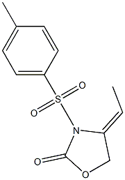 (Z)-4-Ethylidene-3-(4-methylphenylsulfonyl)oxazolidin-2-one Struktur