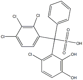 (6-Chloro-2,3-dihydroxyphenyl)(2,3,4-trichlorophenyl)phenylmethanesulfonic acid Struktur