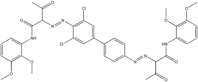 4,4'-Bis[[1-(2,3-dimethoxyphenylamino)-1,3-dioxobutan-2-yl]azo]-3,5-dichloro-1,1'-biphenyl Struktur