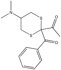 2-Acetyl-2-benzoyl-5-(dimethylamino)-1,3-dithiane Struktur