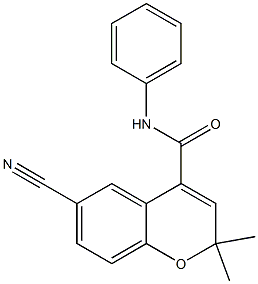 6-Cyano-N-phenyl-2,2-dimethyl-2H-1-benzopyran-4-carboxamide Struktur