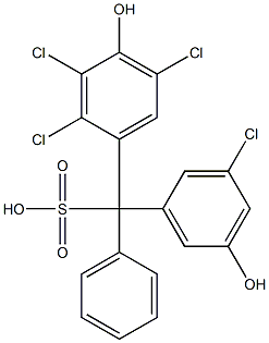 (3-Chloro-5-hydroxyphenyl)(2,3,5-trichloro-4-hydroxyphenyl)phenylmethanesulfonic acid Struktur