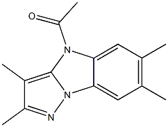 4-Acetyl-2,3,6,7-tetramethyl-4H-pyrazolo[1,5-a]benzimidazole Struktur