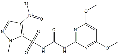 1-(4,6-Dimethoxy-2-pyrimidinyl)-3-(1-methyl-4-nitro-1H-pyrazol-5-ylsulfonyl)urea Struktur