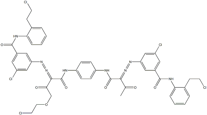 3,3'-[2-[(2-Chloroethyl)oxy]-1,4-phenylenebis[iminocarbonyl(acetylmethylene)azo]]bis[N-[2-(2-chloroethyl)phenyl]-5-chlorobenzamide] Struktur