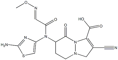 6-[(2-Amino-4-thiazolyl)(methoxyimino)acetylamino]-2-cyano-5,6,7,8-tetrahydro-5-oxo-1H-pyrazolo[1,2-a]pyridazine-3-carboxylic acid Struktur