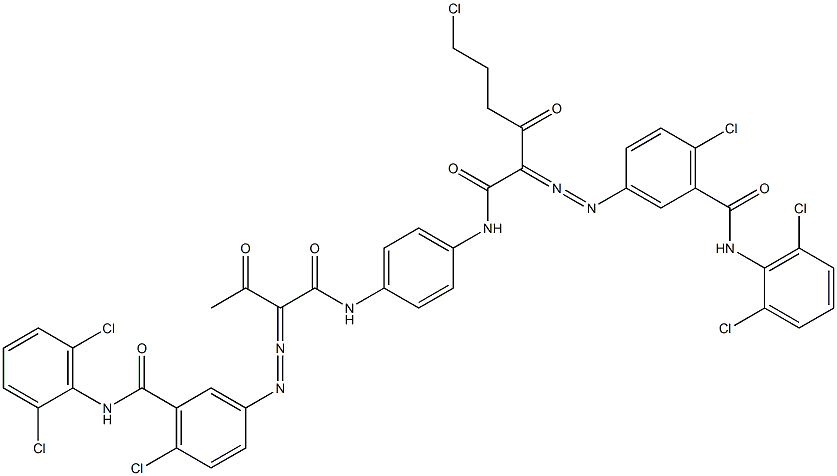 3,3'-[2-(2-Chloroethyl)-1,4-phenylenebis[iminocarbonyl(acetylmethylene)azo]]bis[N-(2,6-dichlorophenyl)-6-chlorobenzamide] Struktur