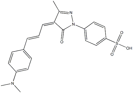 4-[[4-[3-[4-(Dimethylamino)phenyl]-2-propenylidene]-4,5-dihydro-3-methyl-5-oxo-1H-pyrazol]-1-yl]benzenesulfonic acid Struktur