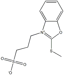 2-Methylthio-3-(3-sulfonatopropyl)benzoxazol-3-ium Struktur