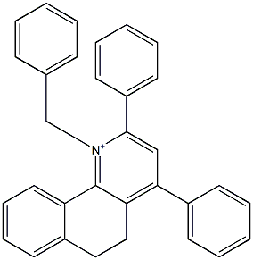 1-Benzyl-2,4-diphenyl-5,6-dihydrobenzo[h]quinolin-1-ium Struktur