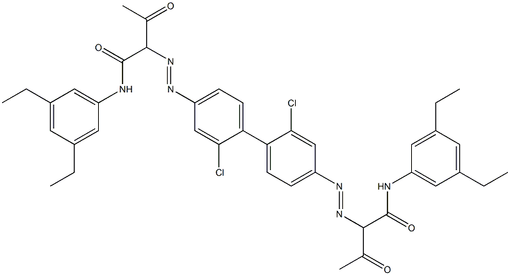 4,4'-Bis[[1-(3,5-diethylphenylamino)-1,3-dioxobutan-2-yl]azo]-2,2'-dichloro-1,1'-biphenyl Struktur