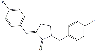 2-[(E)-4-Bromobenzylidene]-5-(4-chlorobenzyl)cyclopentan-1-one Struktur