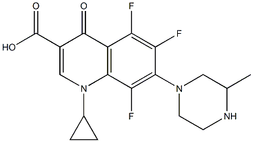 1-Cyclopropyl-5,6,8-trifluoro-1,4-dihydro-7-(3-methyl-1-piperazinyl)-4-oxoquinoline-3-carboxylic acid Struktur