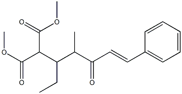 2-[(4E)-1-Ethyl-2-methyl-5-phenyl-3-oxo-4-pentenyl]propanedioic acid dimethyl ester Struktur