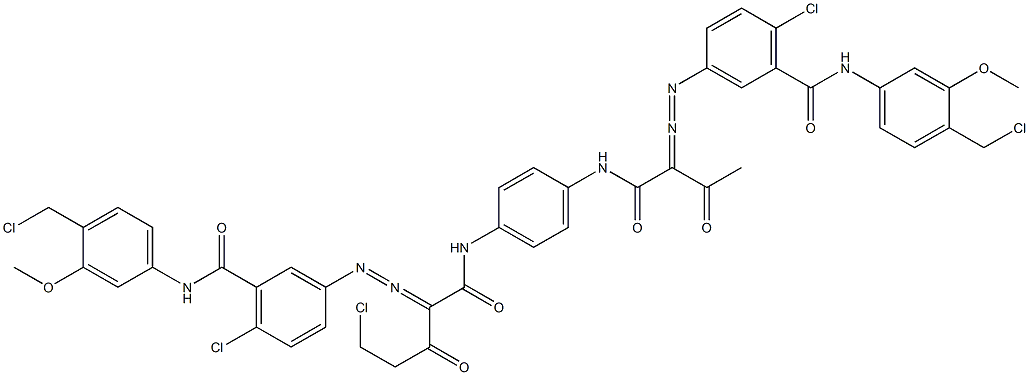 3,3'-[2-(Chloromethyl)-1,4-phenylenebis[iminocarbonyl(acetylmethylene)azo]]bis[N-[4-(chloromethyl)-3-methoxyphenyl]-6-chlorobenzamide] Struktur