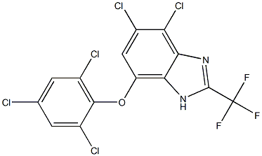 4,5-Dichloro-7-(2,4,6-trichlorophenoxy)-2-trifluoromethyl-1H-benzimidazole Struktur