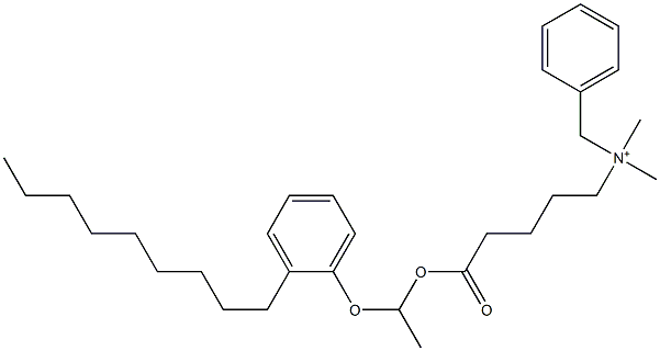 N,N-Dimethyl-N-benzyl-N-[4-[[1-(2-nonylphenyloxy)ethyl]oxycarbonyl]butyl]aminium Struktur