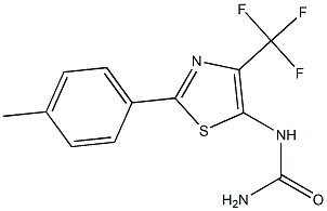 1-[2-(4-Methylphenyl)-4-(trifluoromethyl)-5-thiazolyl]urea Struktur