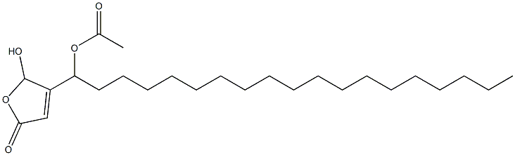 Acetic acid 1-[(2,5-dihydro-2-hydroxy-5-oxofuran)-3-yl]nonadecyl ester Struktur