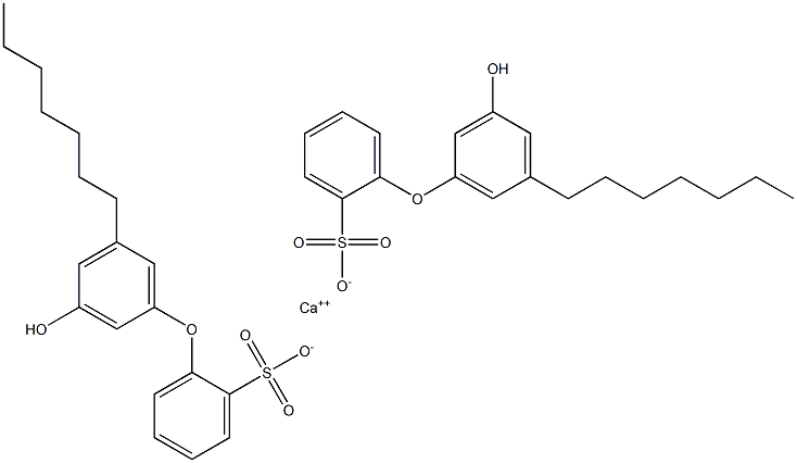 Bis(3'-hydroxy-5'-heptyl[oxybisbenzene]-2-sulfonic acid)calcium salt Struktur