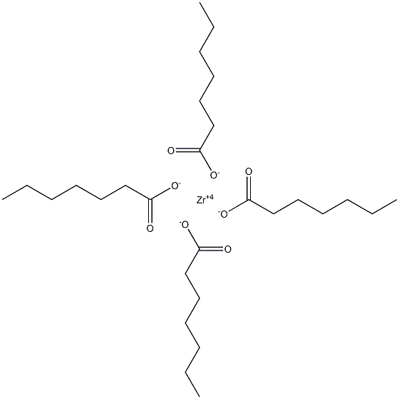 Tetraheptanoic acid zirconium(IV) salt Struktur