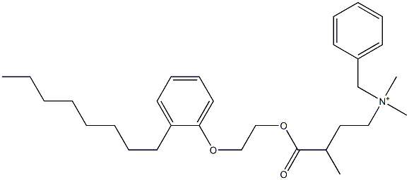 N,N-Dimethyl-N-benzyl-N-[3-[[2-(2-octylphenyloxy)ethyl]oxycarbonyl]butyl]aminium Struktur