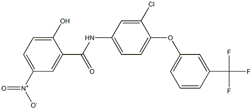 2-Hydroxy-5-nitro-N-[3-chloro-4-(3-trifluoromethylphenoxy)phenyl]benzamide Struktur