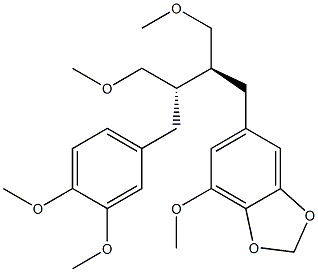 5-[(2S,3S)-2,3-Bis(methoxymethyl)-4-(3,4-dimethoxyphenyl)butyl]-7-methoxy-1,3-benzodioxole Struktur