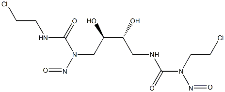 N-(2-Chloroethyl)-N'-[(2R,3R)-4-[[[(2-chloroethyl)amino]carbonyl]nitrosoamino]-2,3-dihydroxybutyl]-N-nitrosourea Struktur