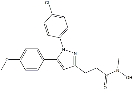 3-[1-(4-Chlorophenyl)-5-(4-methoxyphenyl)-1H-pyrazol-3-yl]-N-hydroxy-N-methylpropanamide Struktur